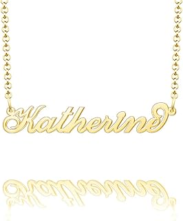 ShinyJewelry Custom Name Necklace 925 Sterling Silver Personalized Name Plate Pendant Necklace