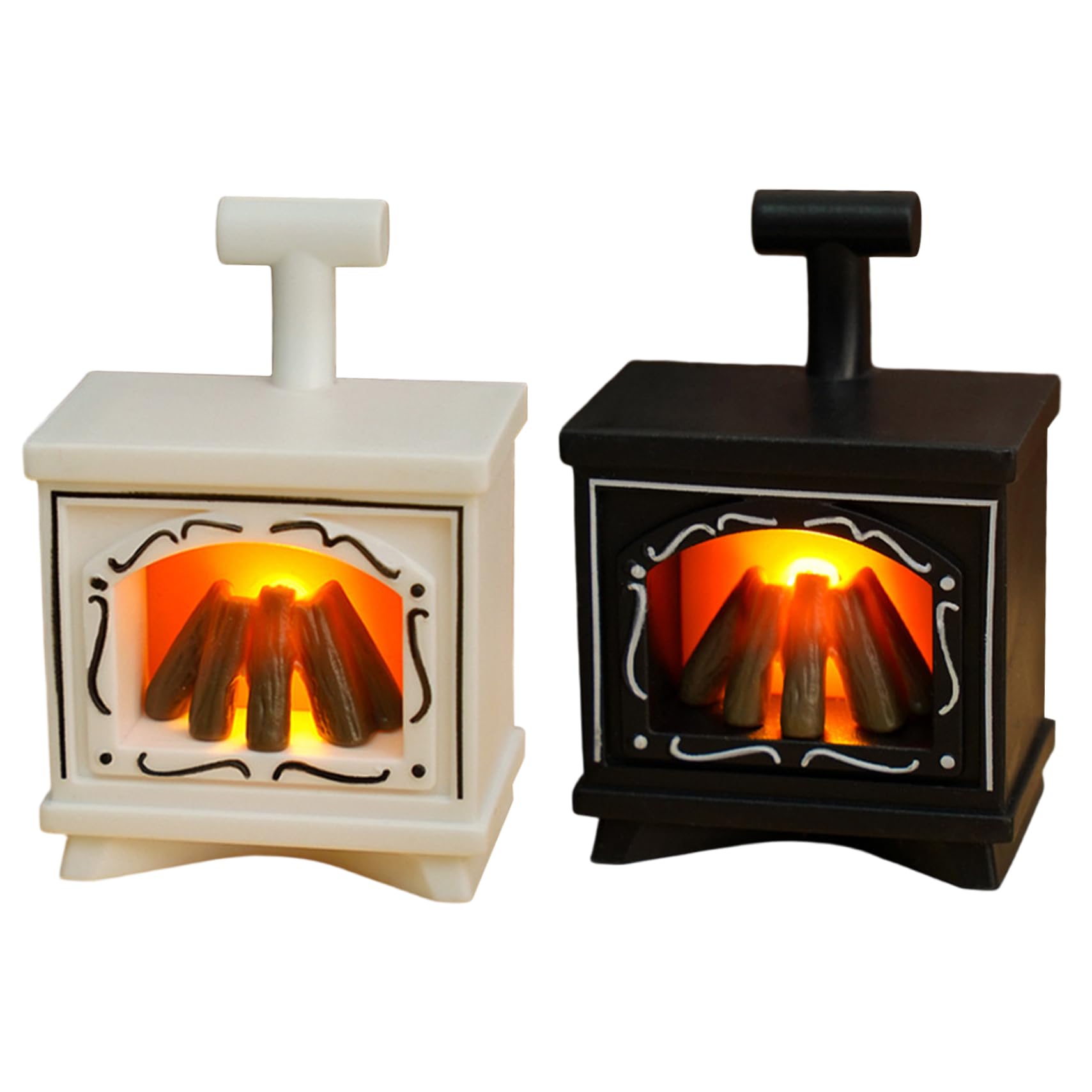 DAGLLGEW 2PCS Mini Fireplace Lantern Flameless LED Fireplace Battery Operated for Dolls House Furniture Home Tabletop Decor Indoor 2.8x1.9x1.2 inch Dolls House Furniture Tabletop Lights