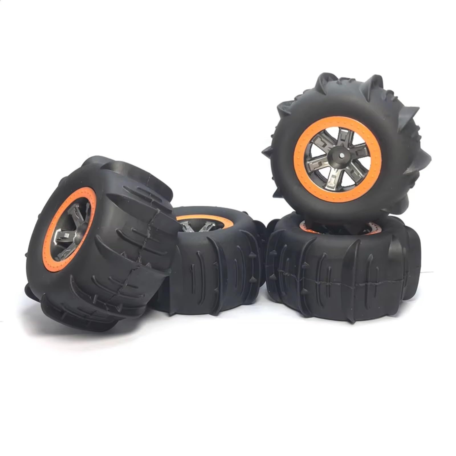 Neumáticos Coche RC Compatible con 9125 9155 9156 S920 S921 104009 para Arena Agua Nieve 1/10 Piezas De Coche RC 4 Neumáticos De Goma Blanda con Diseño De Paletas Y Llantas Hexagonales