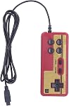 FC Host Handle Spare Game Controller, 8 Bit 9 Pins Wired Video Game Player Handle, Continuous Startup Wired Red White Game Console Handle, for Nostalgic Gaming Experiences