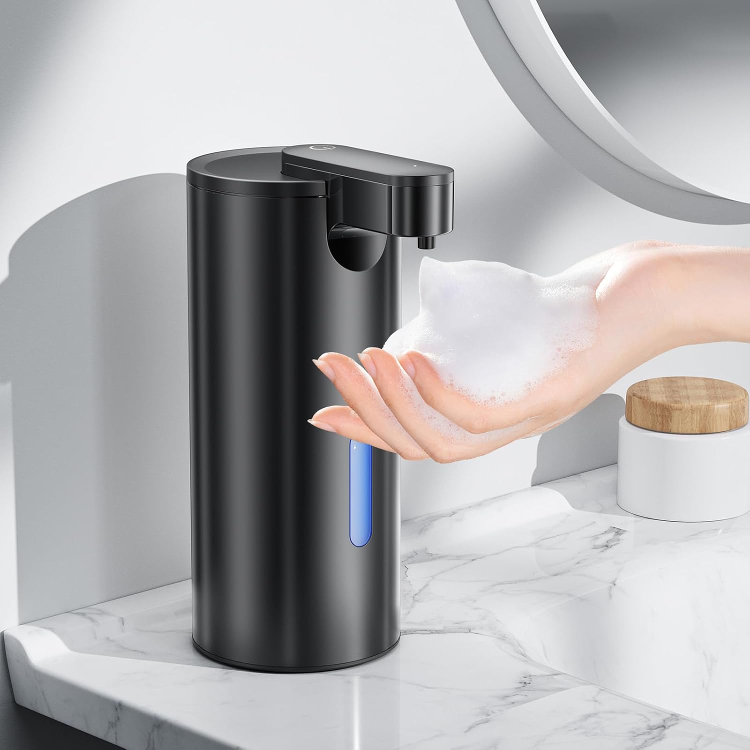 Automatic Soap Dispenser Touchless, Stainless Steel 11.5 oz 3 Levels Adjustable Hand Soap Dispenser with Rechargeable Sensor Pump for Kitchen & Bathroom Liquid Soap