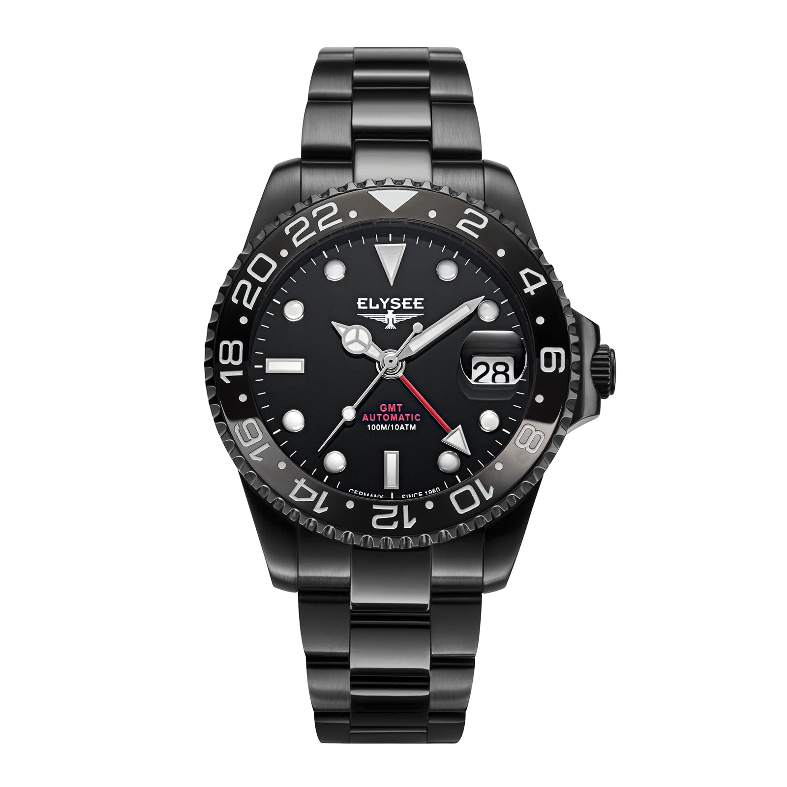 Elysee GMT Automatic 10 ATM montre en acier de haute précision