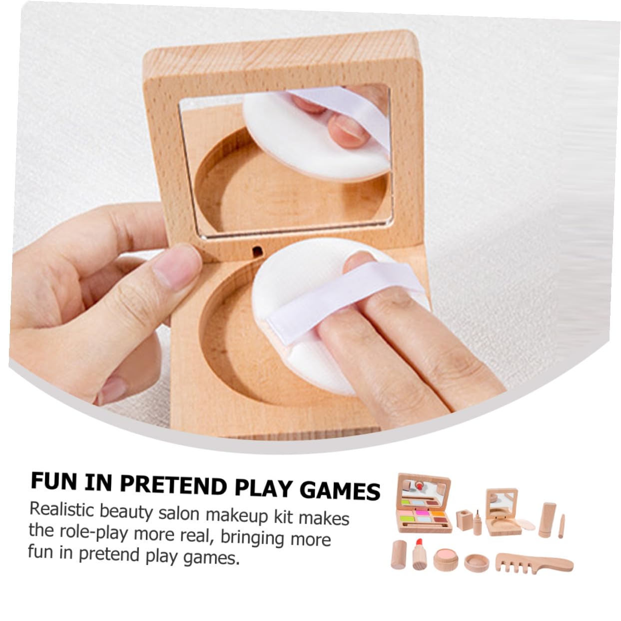 Mikinona Schminkspielzeug für Mädchen Holzspielset Kinder Schminkset Fördert Kreativität und Hand Augen Koordination für Weihnachten
