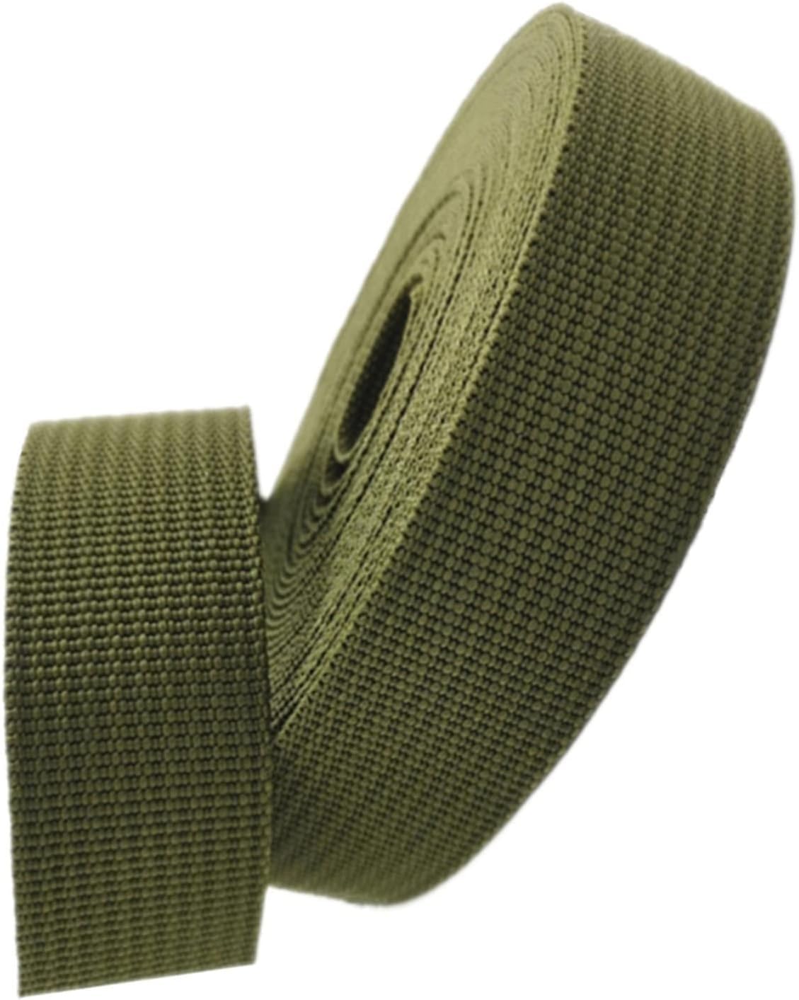 dfEDRd Webbing, Herringbone Polypropylene 25mm Multicolor 5-50 Yard(Army Green,5 yard)