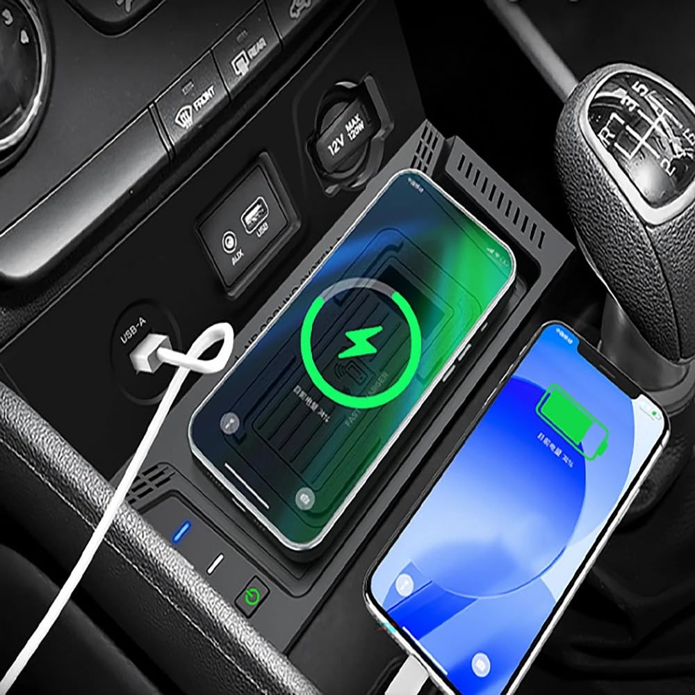 Chargement rapide sans fil adapté for Hyundai Tucson 2015 – 2018, support de téléphone portable, USB multi-ports intégré, accessoires de voiture