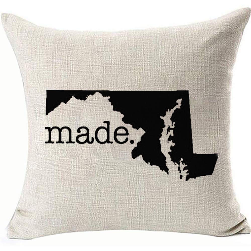 HomeTow Maryland Made Throw Pillow Covers Pillowcases Double Side Cushion Covers Motivational Inspiring Decoratives for Chair Sofa Chair