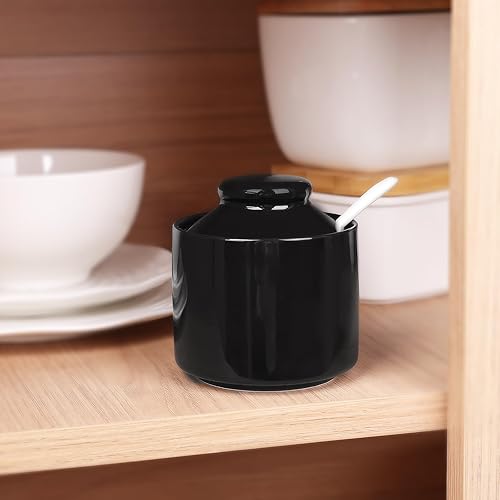 Miniatura 6 de HAOTOP Azucarero de 8 onzas con tapa y cuchara, dispensador de azúcar de cerámica, contenedor de azúcar, accesorios de barra de café, recipientes de