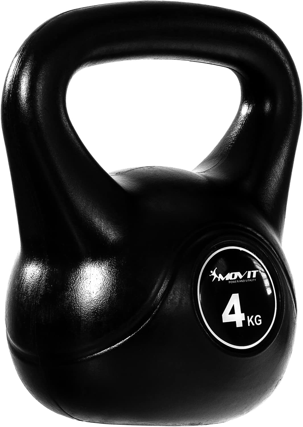 Movit Kettlebell Basic Black, kettlebell with floor-protecting plastic cover, 1 kg to 20 kg, tested for harmful substances