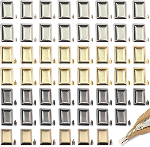 80 juegos de 4 colores de aleación de cierre de cremallera extremos de cremallera tapones superiores con tornillo inferior de repuesto para coser