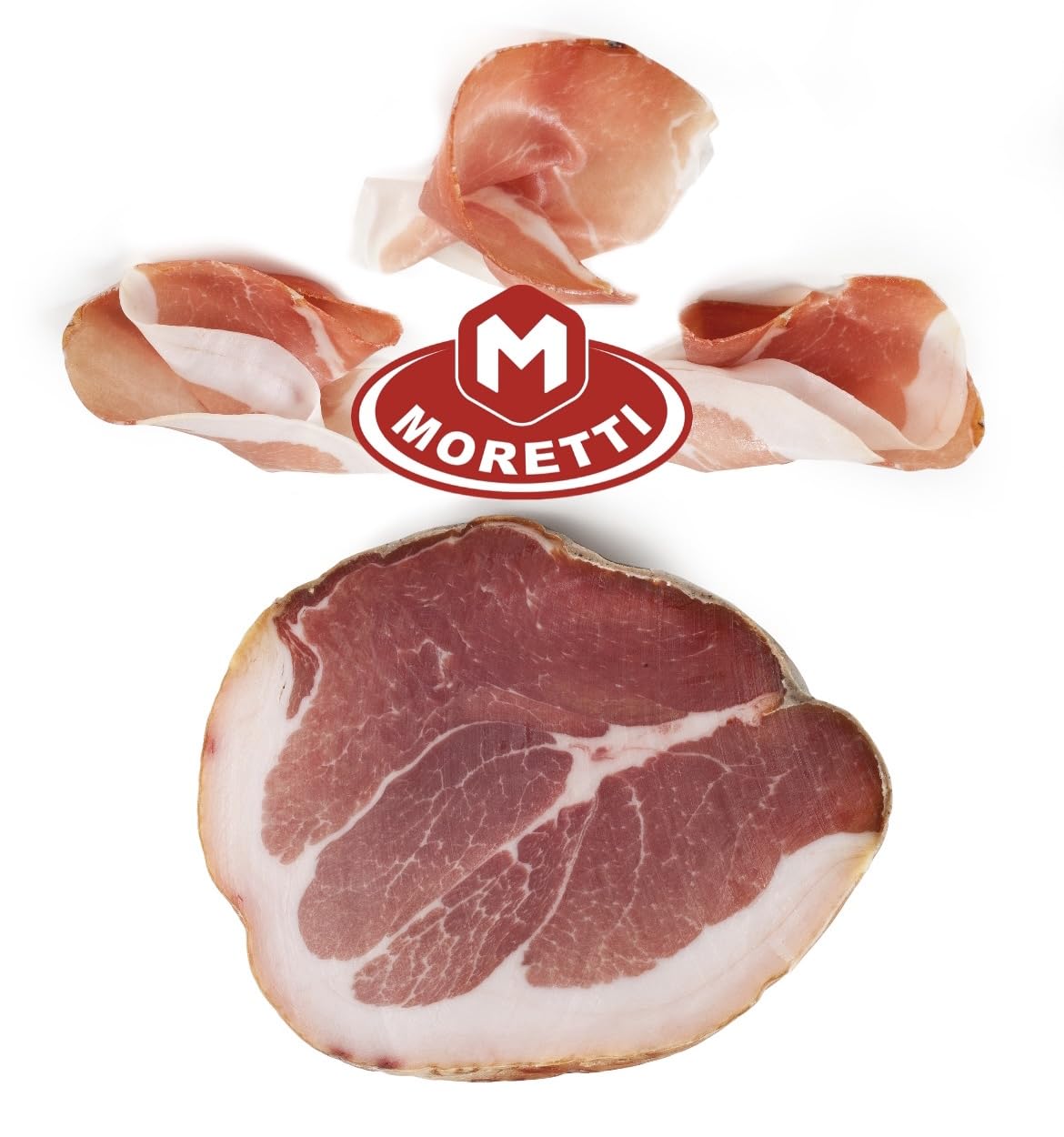 Moretti® Fiocco di Prosciutto Artigianale da 1,7 a 2 Kg sottovuoto Cuore di Prosciutto Crudo Stagionato Gusto delicato