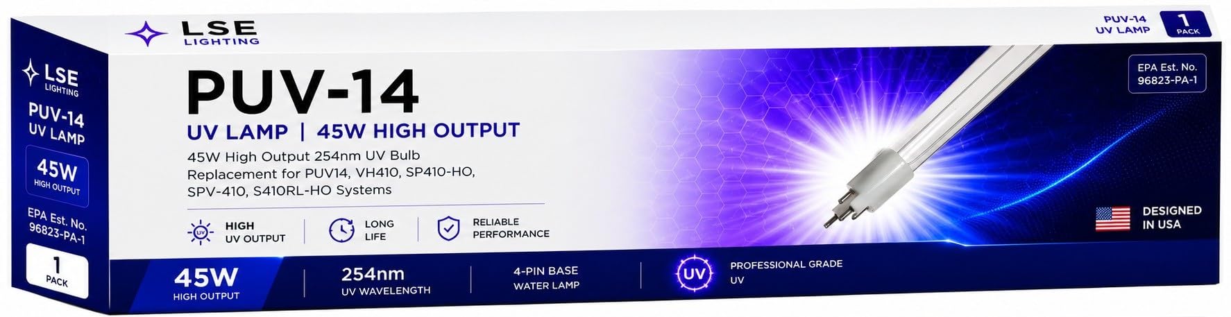 Amazon.com: LSE Lighting PUV-14 UV Lamp – 45W High Output 254nm UV