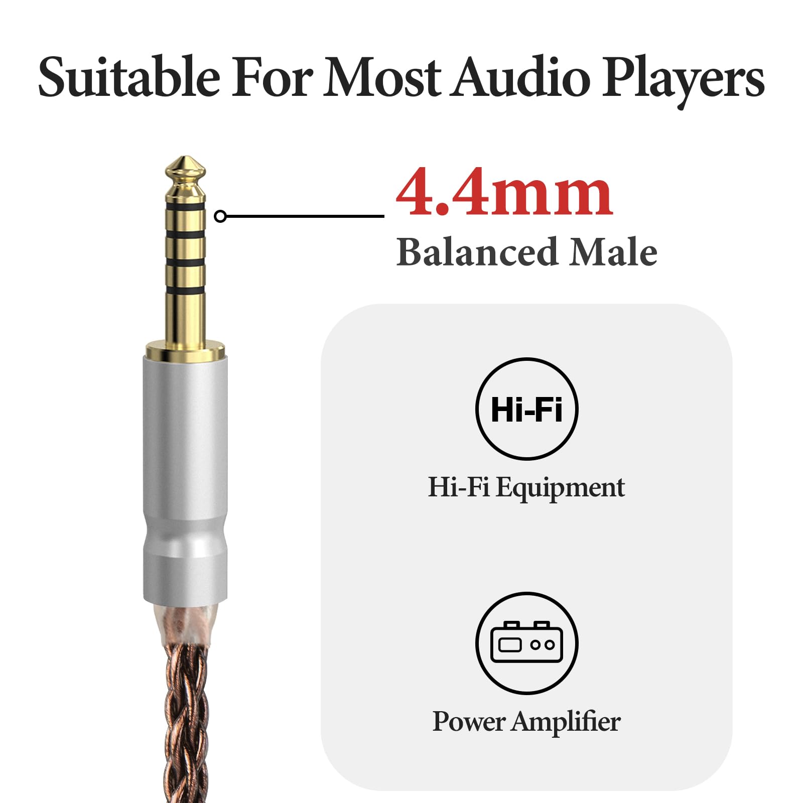 GEEKRIA Apollo Upgrade Audio Cable Compatible with Sennheiser HD 600, HD 650, HD 660S2, HD 6XX Headphones, 4.4mm to 2Pin Replacement Cord for Hi-Resolution Audiophile (4.9 ft/1.5m) 3