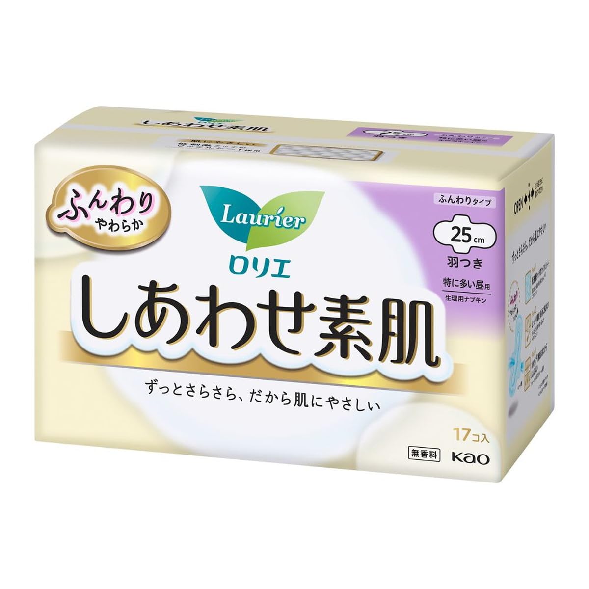 ロリエ しあわせ素肌 ふんわりタイプ 特に多い昼用 羽つき 25cm 17コ入