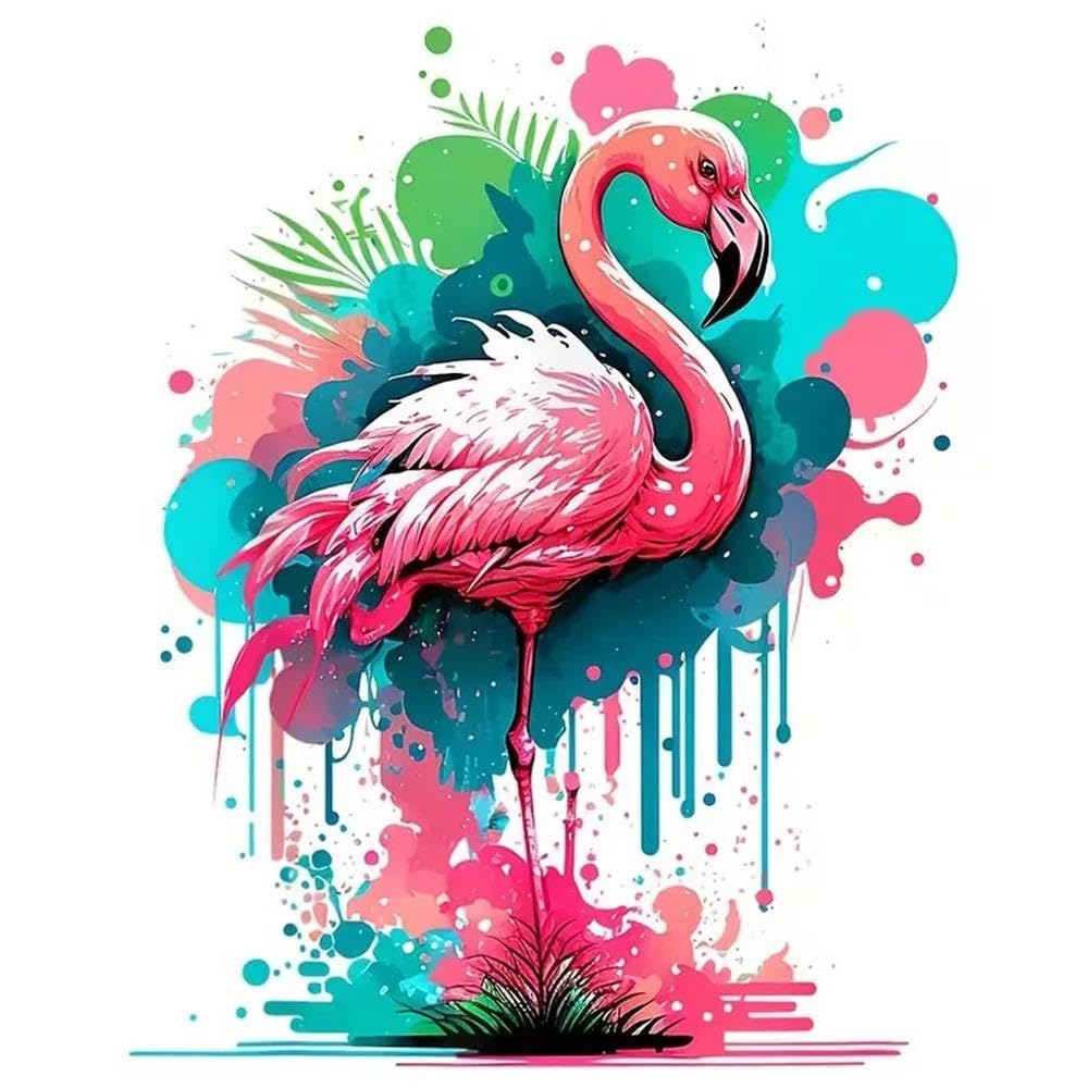 Watercolor Pink Flamingo Self-Adhesive Vinyl Decal Used for Car Windows Bumper Laptops(10cm)