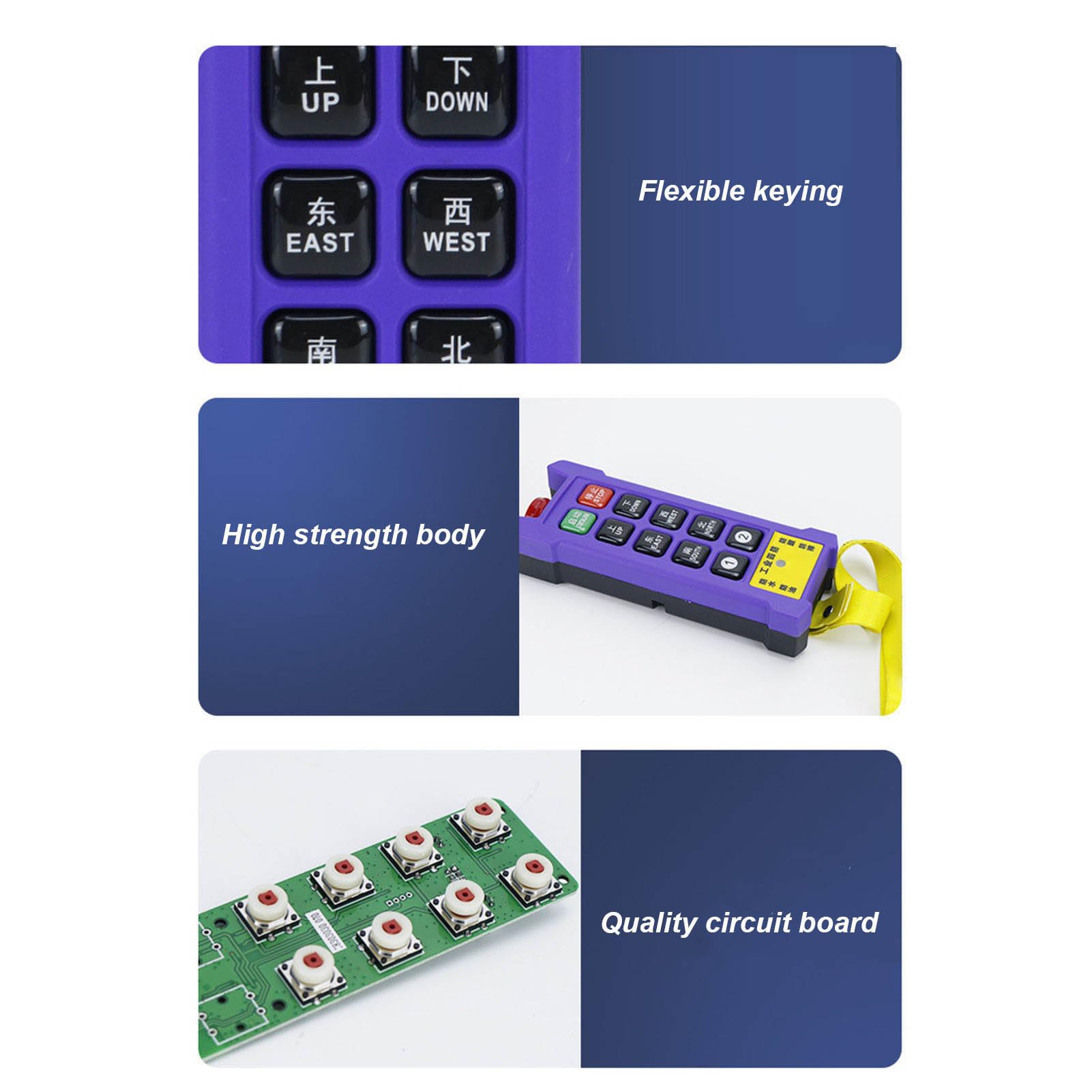 Ejoyous Telecomando Wireless per Gru Kit Telecomando Wireless Industriale in Nylon IP67 Portata 300 M Ricevitore LED con Risposta 0,01 S per Gru Paranchi Trasportatori Macchine CNC (nylon)