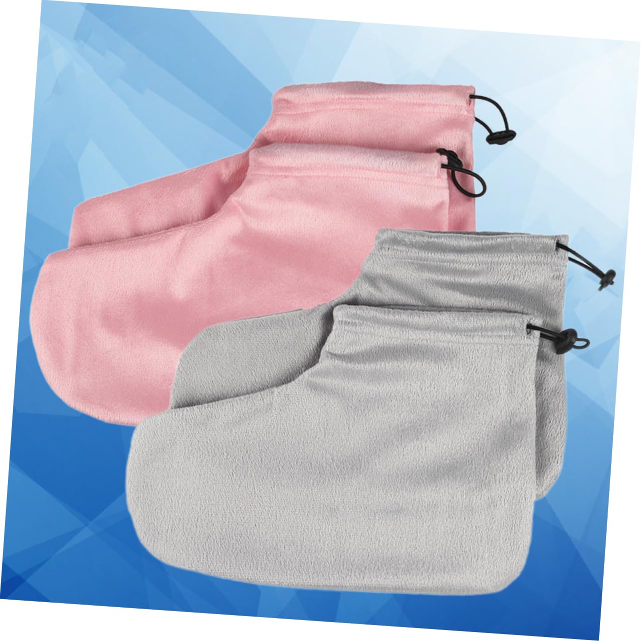 Gogogmee 2 Pack Spa Foot Covers Paraffin Foot Mask for Beauty Salon Grey Elastic Band