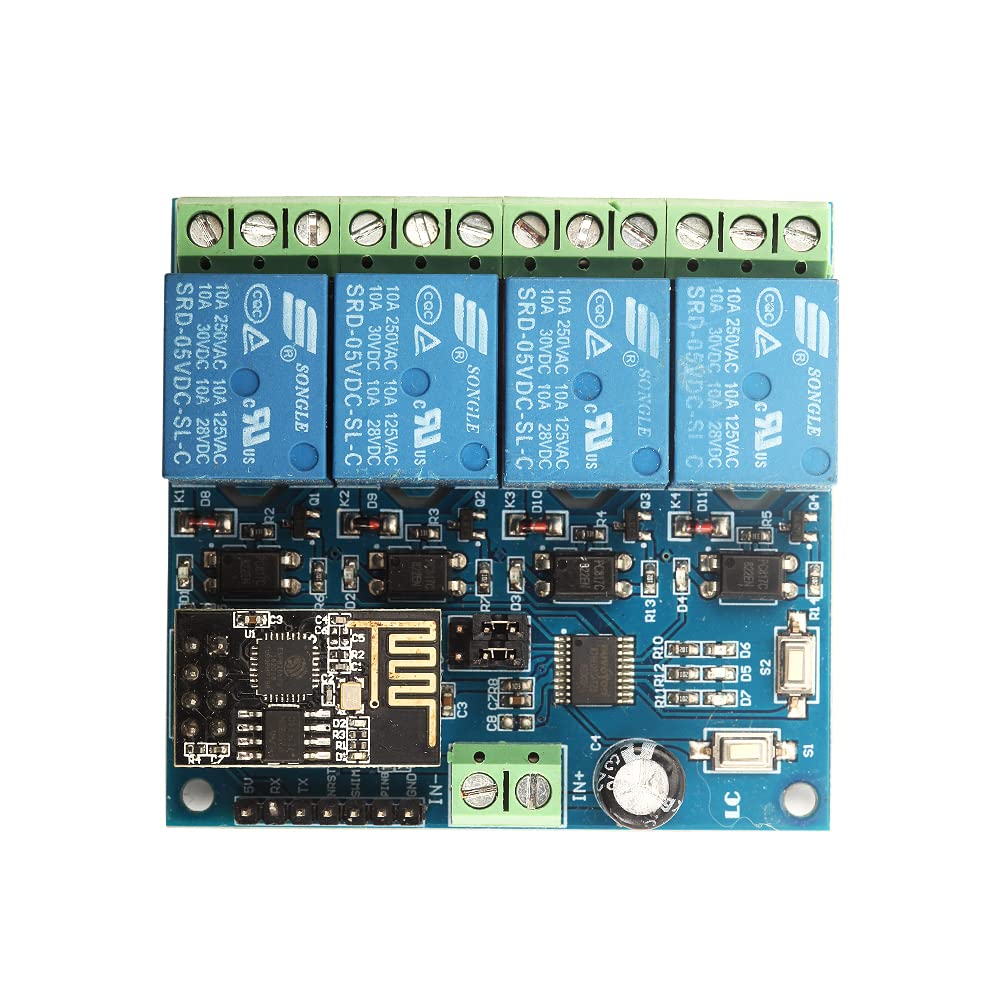 4 Channel Relay Module ESP01 Relay Switch Board DC 12V Amazon.co.uk
