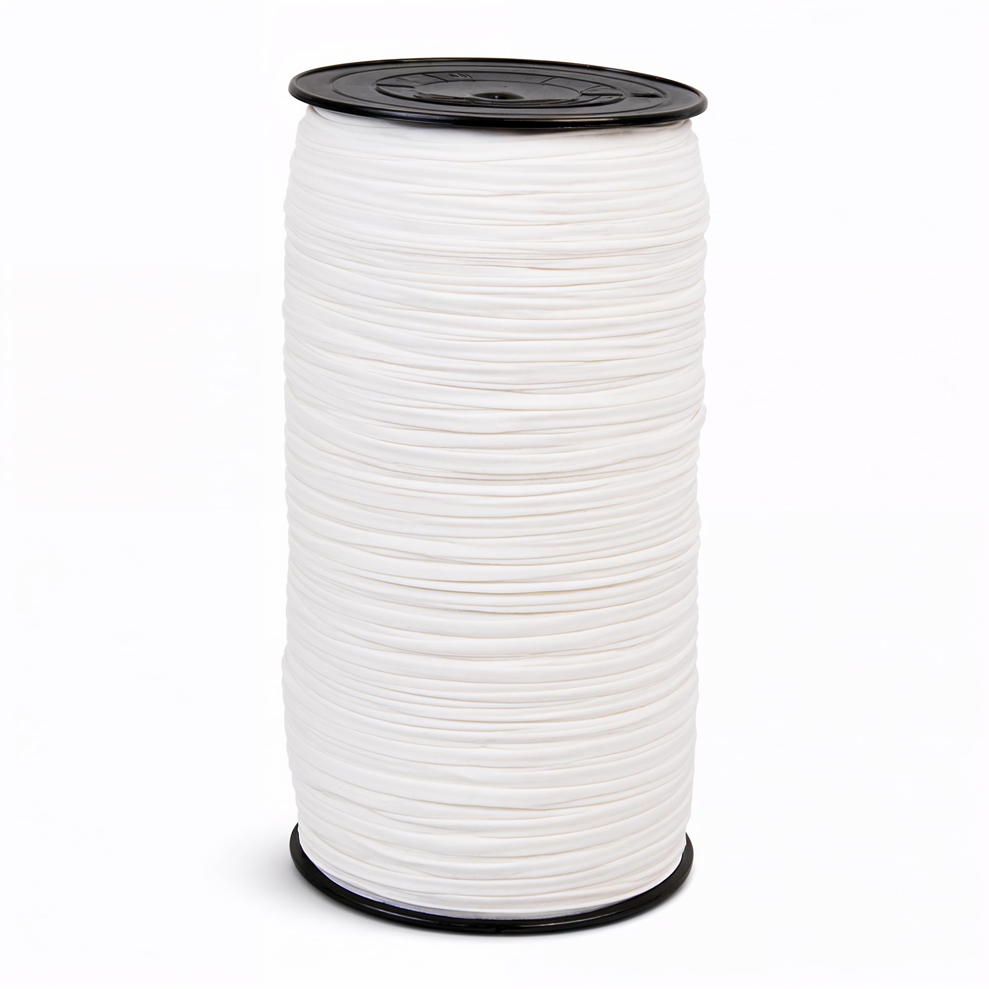 Trimming Shop 3mm White Round Elastic Cord, Stretch Earloop Elastic String for Sewing, Haberdashery, Jewellery Making, Crafts & DIY Projects, Flexible Hat & Craft Elastic, 100 Metres