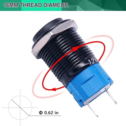 Miniatura 6 de Bocina con interruptor de botón para automóvil, camión, motocicleta, bocina automática, impermeable, tono alto, bajo, ajuste universal, bocina de