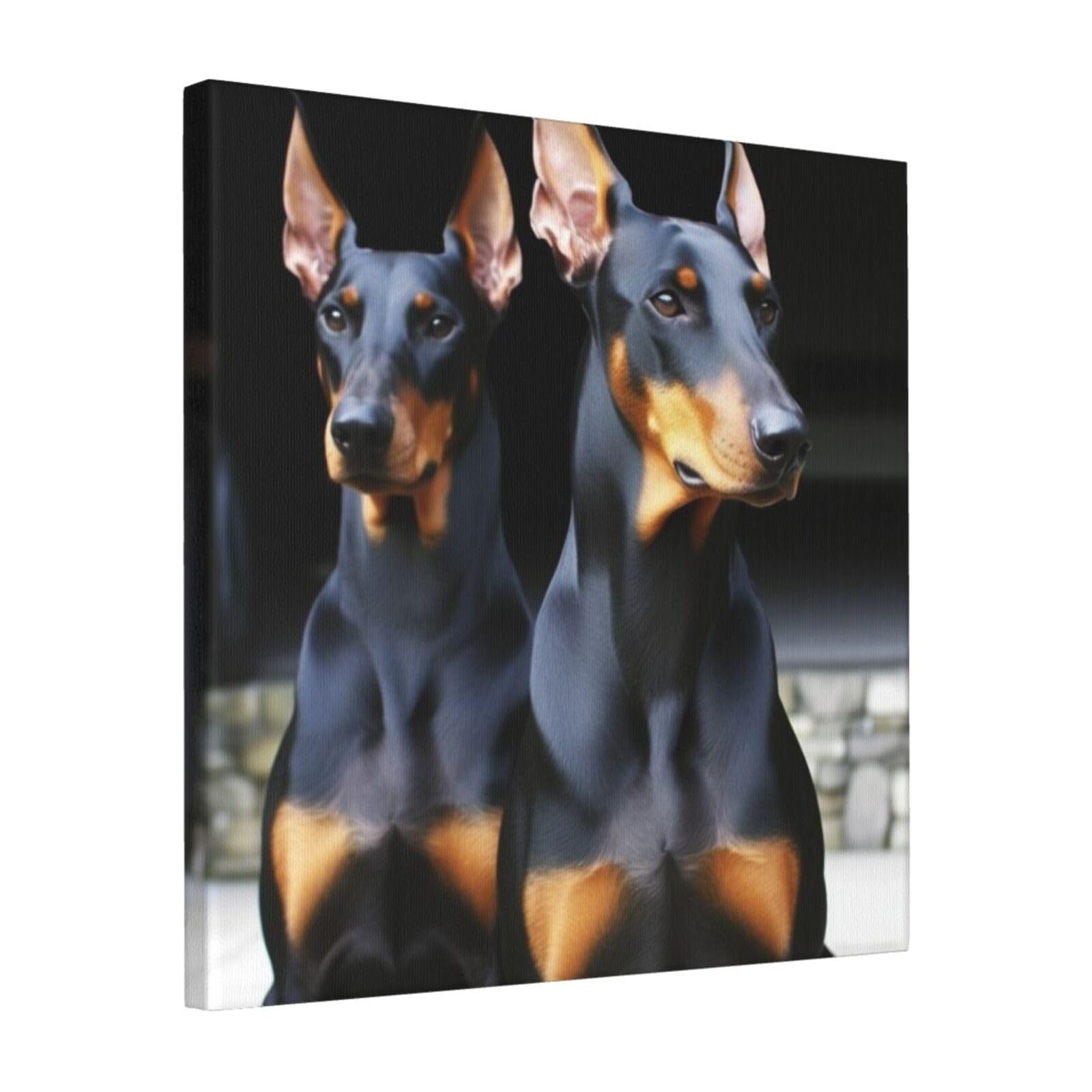KLOPH doberman Canvas Wall Art for Living Room 16"x16" Modern Artwork Painting for Bathroom Hanging Canvas Prints Aesthetic Wallart for Bedroom Kitchen Office Wall Decor