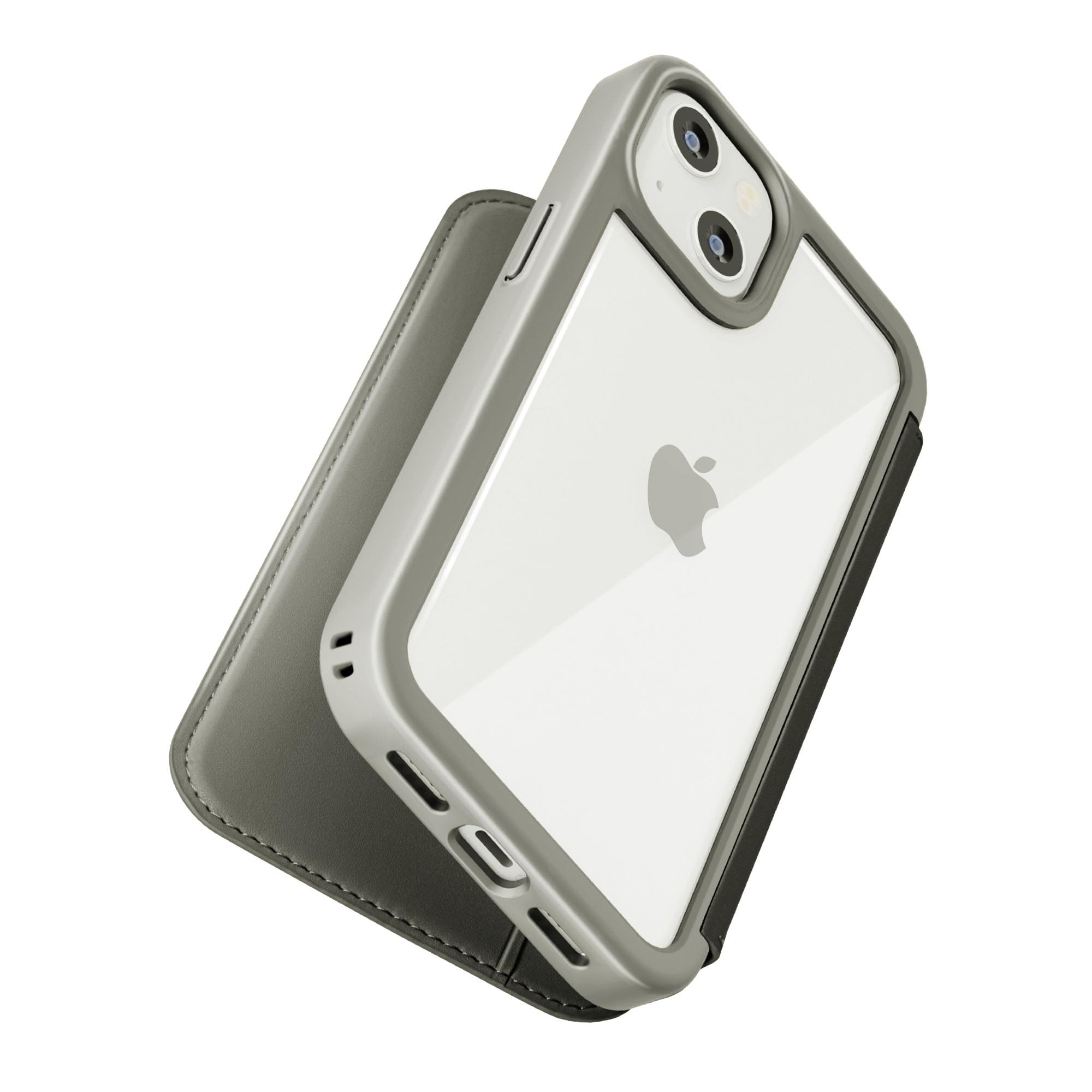 main　DEMIU iphone15proグレー フリップケース 箱無し カスタムハードケース iPhone15Pro