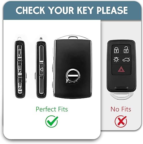 Miniatura 2 de Funda para llavero Volvo con 4 botones laterales, funda de TPU inteligente compatible con Volvo XC40 XC60 XC90 S90 XC60 XC60 XC90 XC40 S90 V90 (gris)