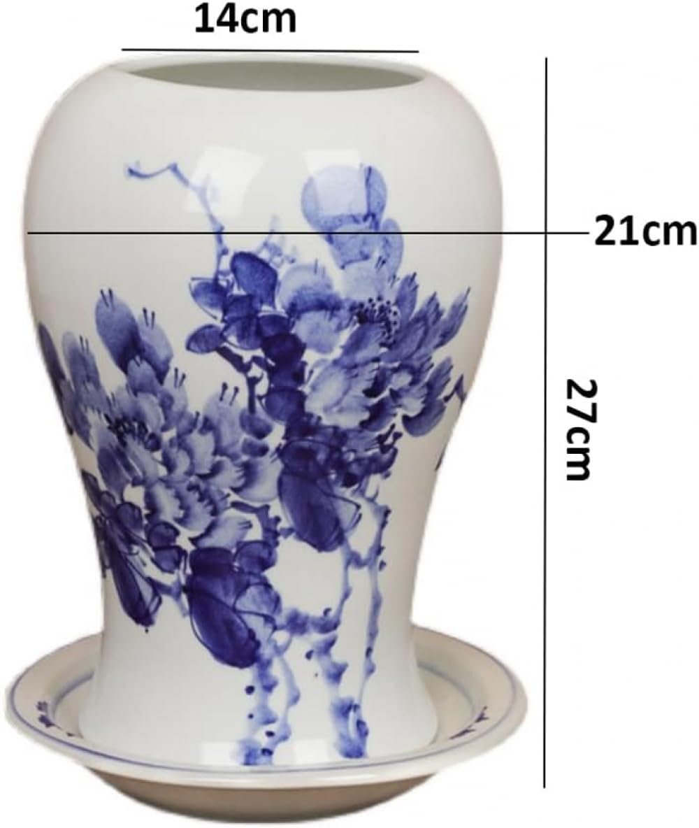 Ceramiche Jingdezhen Vasi da fiori in porcellana blu e bianca dipinti a mano Orchidee cinesi Vasi speciali Aneto verde Ciotola di erba per soldi in rame Vasi di fiori di loto Collezione Regali Ornamen