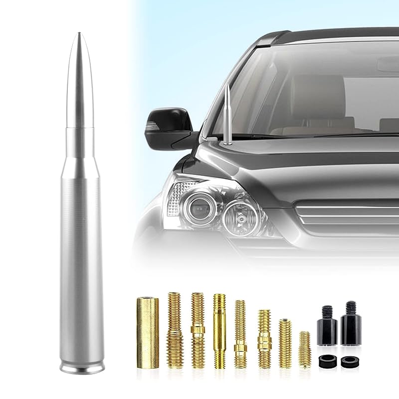 Antena Automotiva Bullet Curta Ajxn para GMC, Chevrolet e Cadillac – Prata