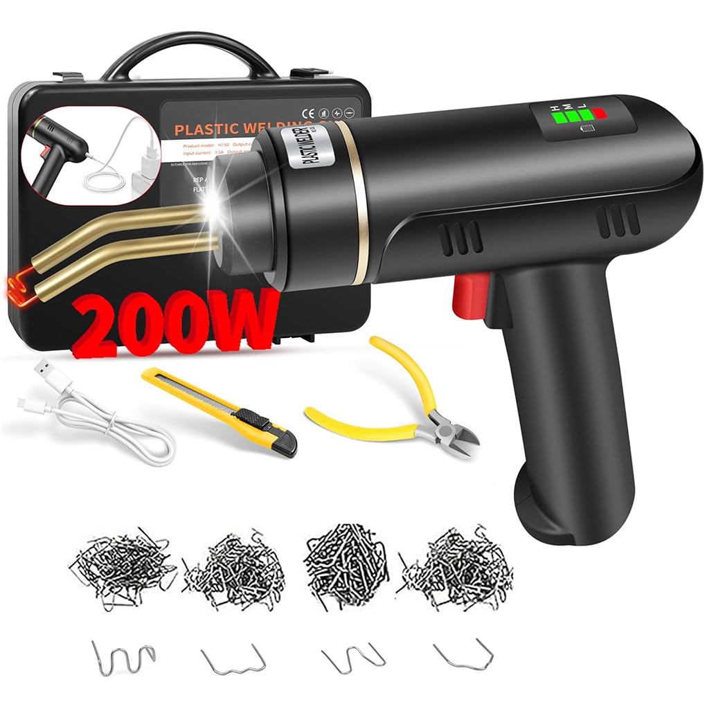 Serplex® 200W Cordless Plastic Welder, Plastic Welding Kit with 400PCS Hot Stapler, Rechargeable Plastic Welder Gun with 5000mAh Battery, Welding Machine Car Bumper Repair Kit for Bumper/Kayak/Plastic (B0CQM6HZDY) Amazon Price History, Amazon Price Tracker