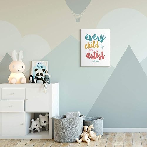 Miniatura 2 de Stupell Industries Every Child is an Artist Picasso - Arte de pared de diseño colorido, 13 x 19 pulgadas, color blanco