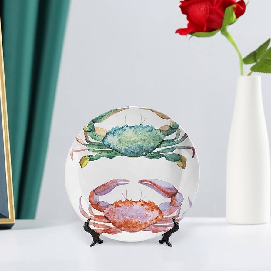 食器    Crab plate XISUNYA 6 Inch Decorative Plate, Crabs Tableware Plate