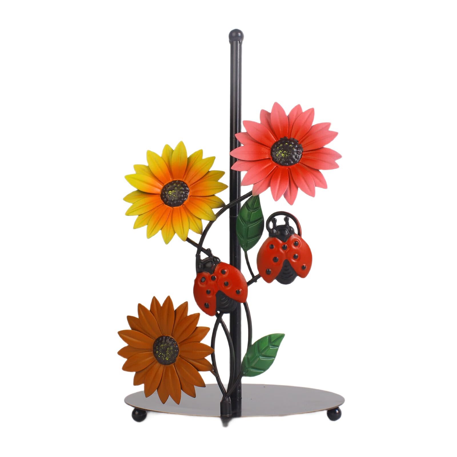 Flowers Christmas Vertical Tissue Holder Rack Napkins Stand Kitchen Countertop Iron Paper Towel Holder Easy to Use Kitchen Roll Paper Stand Organizers