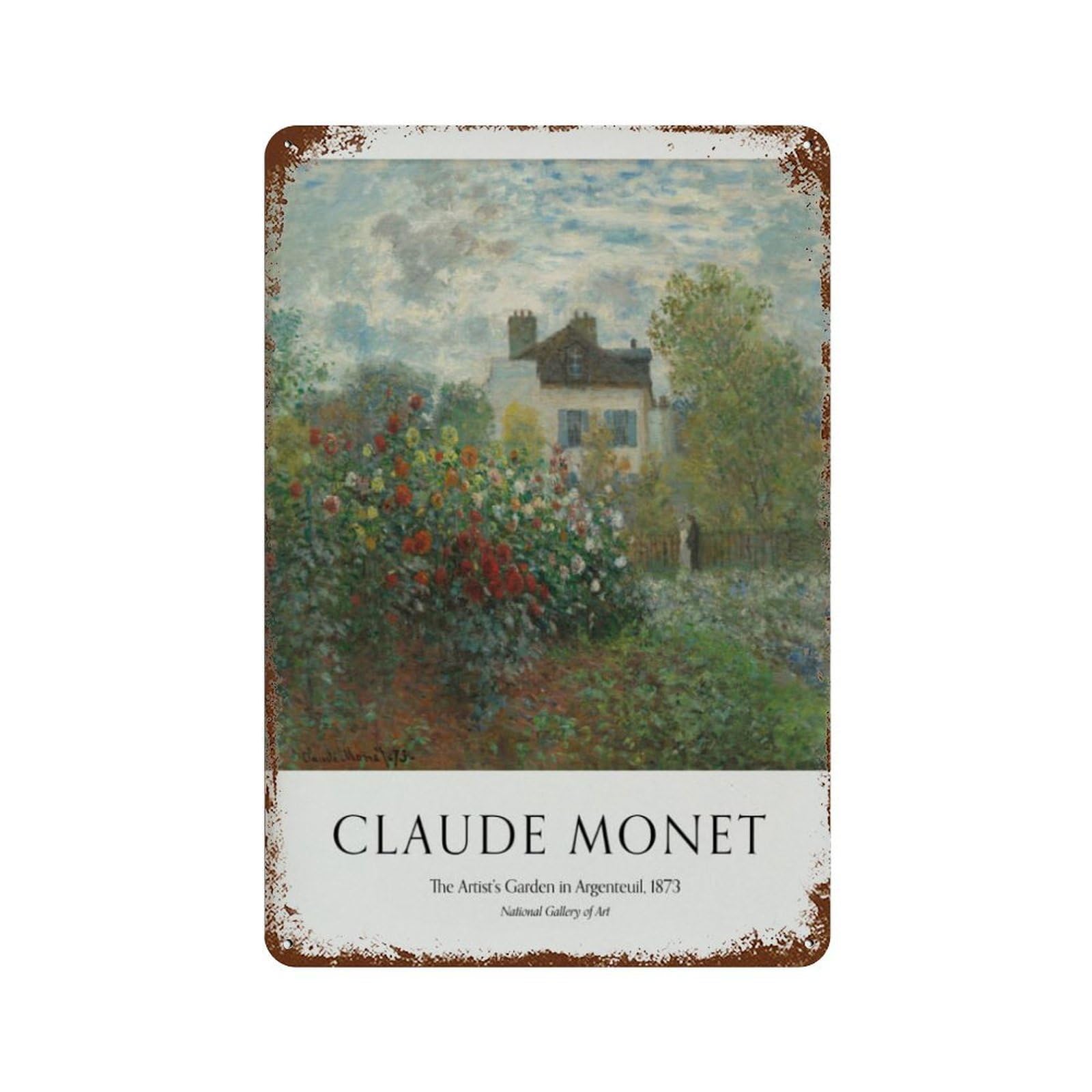 xiaoxiaoshen Monet 'ist's Garden' Vintage Impressionism Wall Decor Art Metal Tin Poster Modern Home Decor Art Home Bar Shop Decorations Vintage Sign 30x20cm