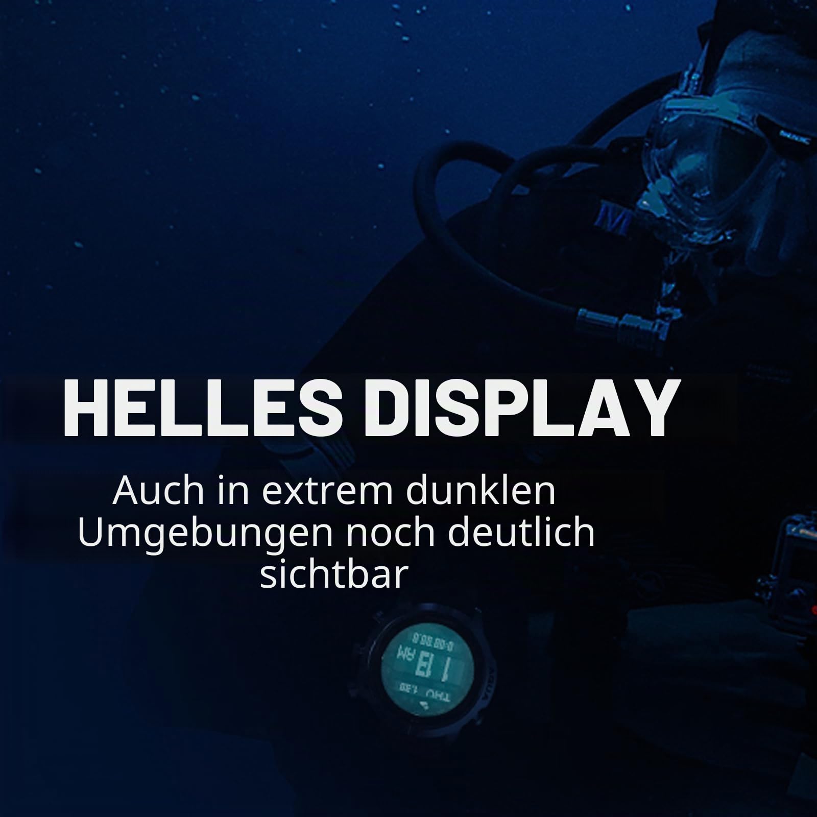 findtime Tauchcomputer Uhr 100M wasserdicht mit Kompass Höhenmesser Barometer ABC NDL Zeit Professionelle Uhren für Schwimmer Taucher Segeln Surfen Wandern, Schwarz, Sportlich
