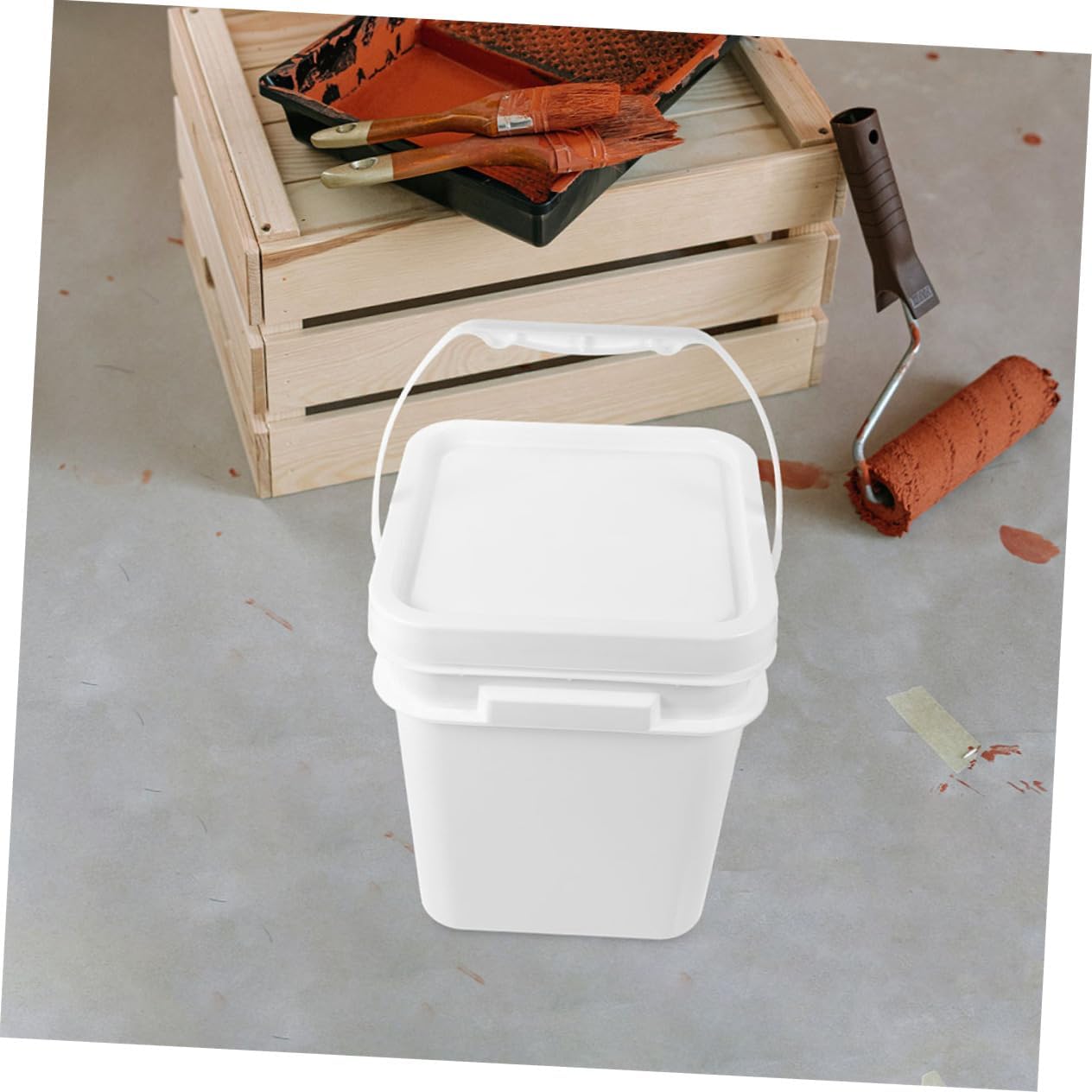 2pcs Paint Bucket Lid Lightweight Abs Container for Projects and Wide Mouth Design for Effortless Pouring