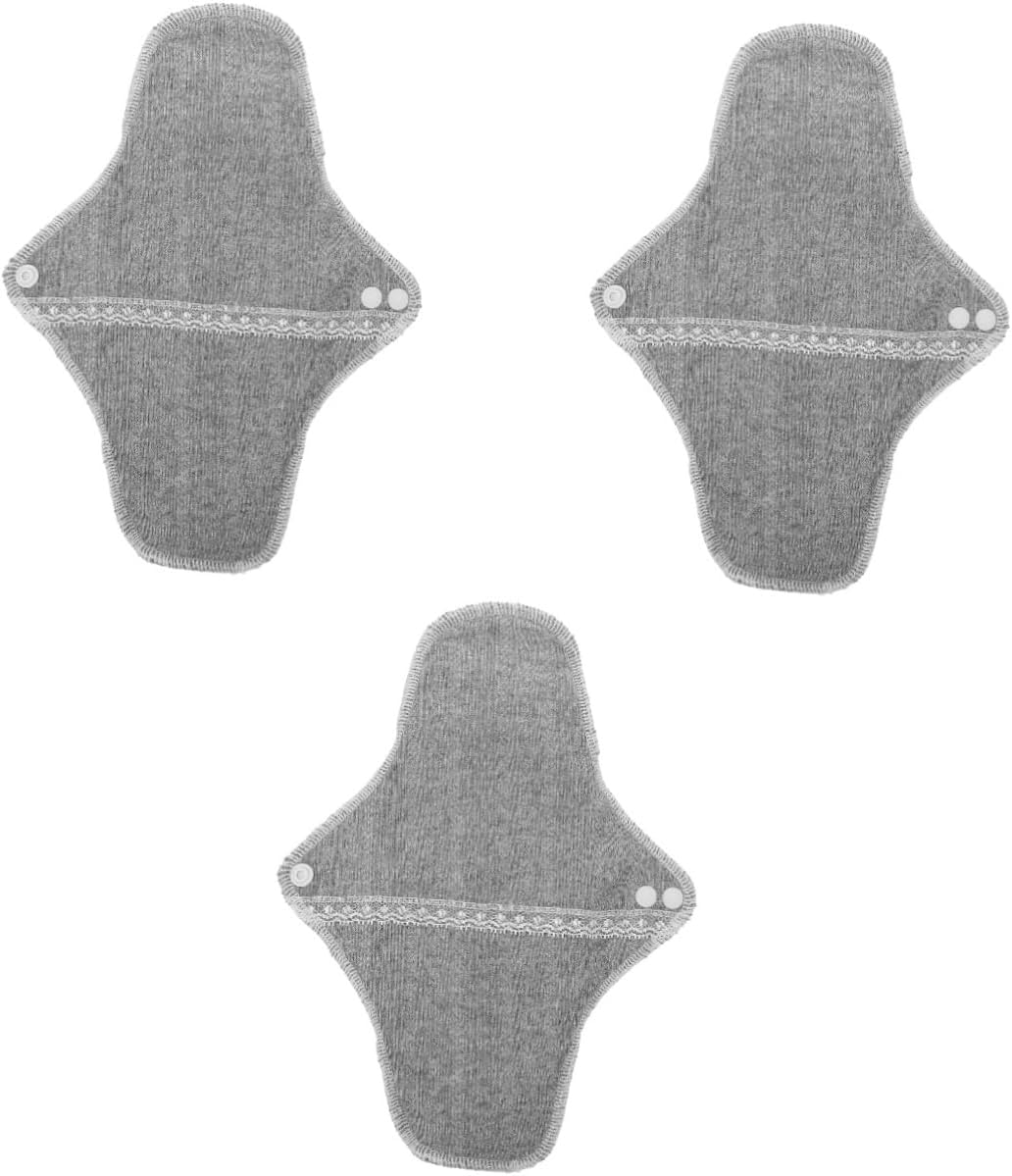 3pcs Washable Cotton Menstrual Pads Reusable Sanitary Towel Leak Compact for Travel Pack