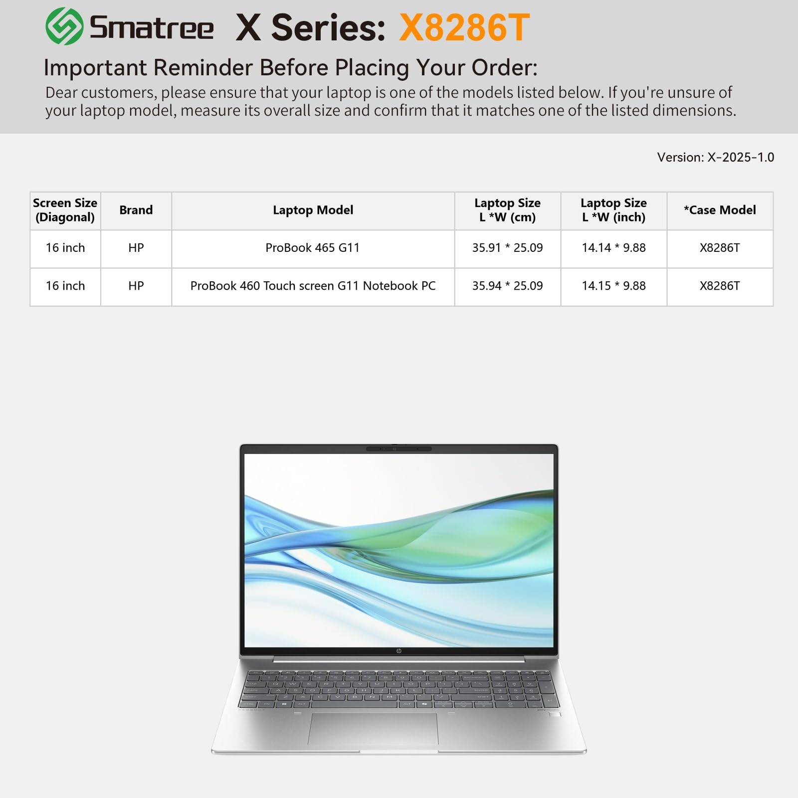Smatree custodia rigida in EVA compatibile con 16 pollici HP ProBook 465/460 G11,antiurto e idrorepellente computer portatile custodia (X8286T)