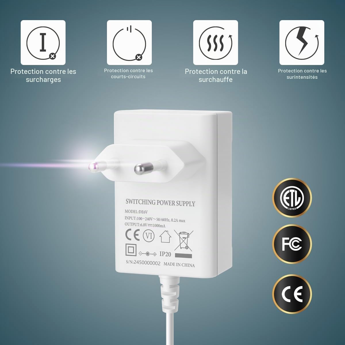 Lenink eliminateur de Pile AA, Remplace 4 Piles AA/LR6, Compatible avec Nuki Smart Lock Go, OMRON tensiometre Bras, Réveil numérique, VTech - Music'Kid, Station météo, décoration de Jour de Noël