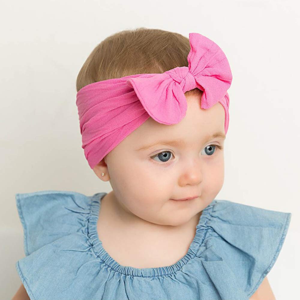 ZOCONE Fascia Capelli Neonata, 8 Pezzi Fiocchi Fascia Capelli Bambina Fasce per Capelli Neonata Fascia per Capelli Neonata, Cotone, Morbido, Adatto per 0-3 anni