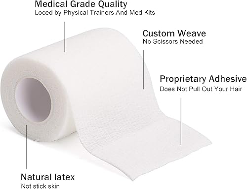 Miniatura 4 de TOBWOLF 12 vendajes autoadherentes, 3 x 5 yardas, rollo de gasa elástico cohesivo, cinta deportiva transpirable, envoltura médica para muñeca,