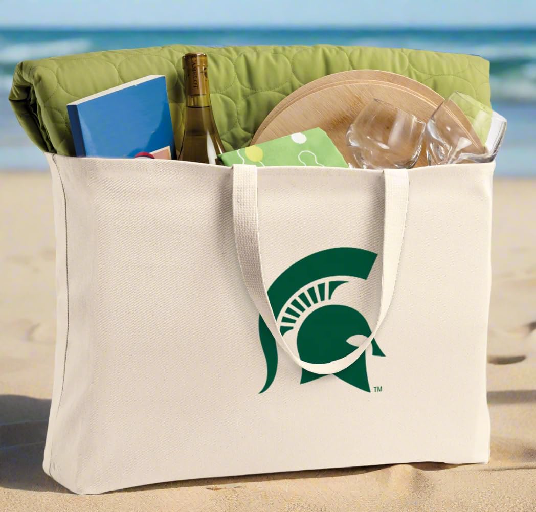 Broad Bay JUMBO Michigan State University Tote Bag or Large Canvas Michigan State Shopping Bag