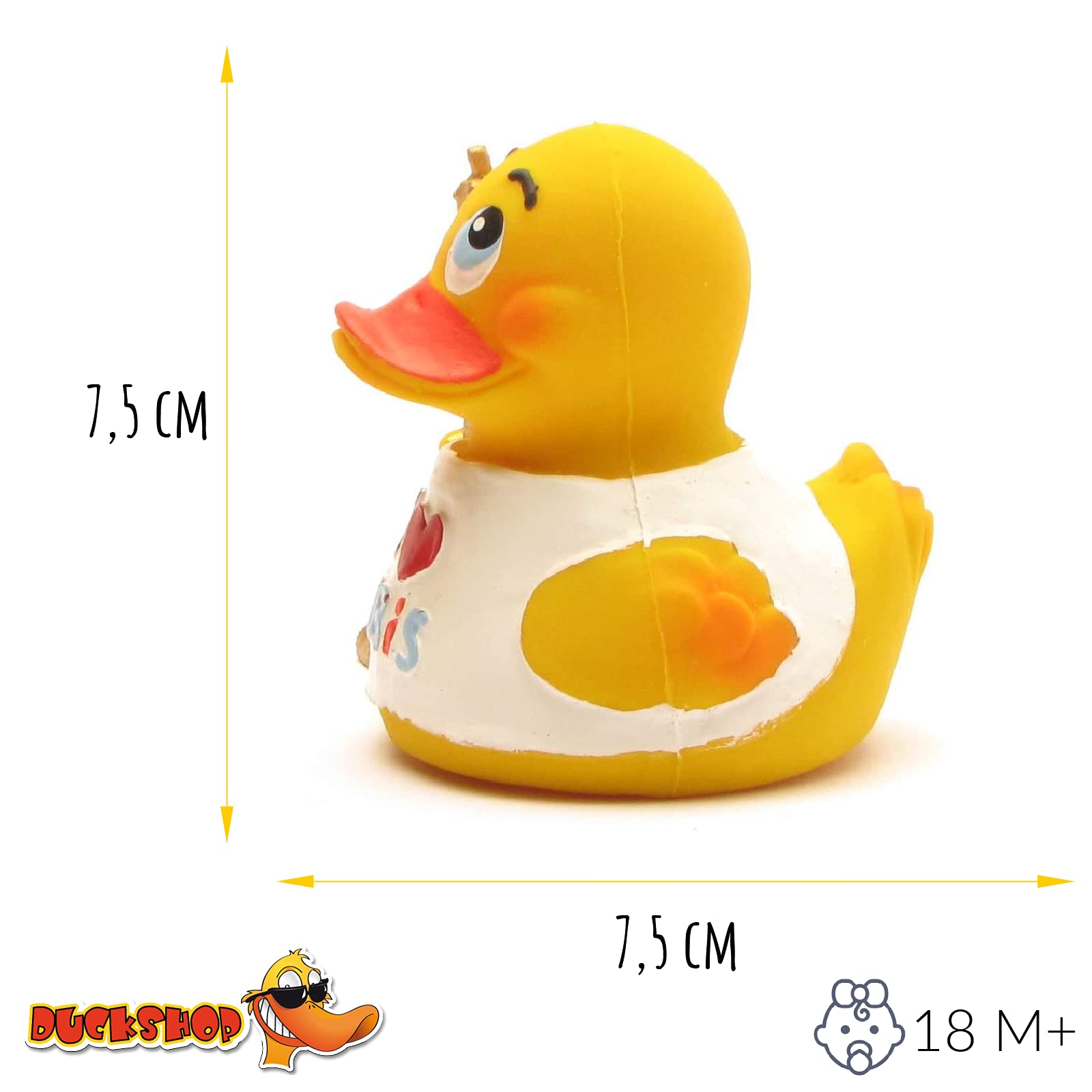 Duckshop I Lanco Paris Rubber Duck, Squeaky Duck, Length: 7.5 cm - Image 4