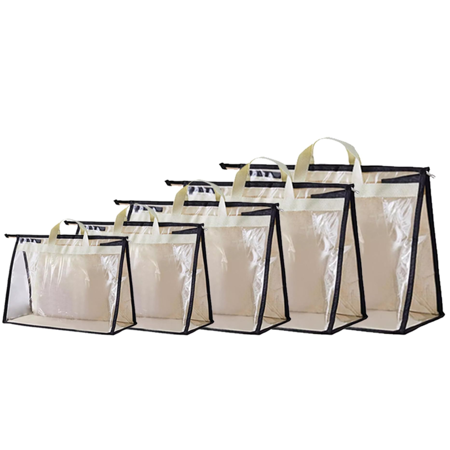 Organisateur de rangement pour sac à main anti-poussière avec poignées renforcées