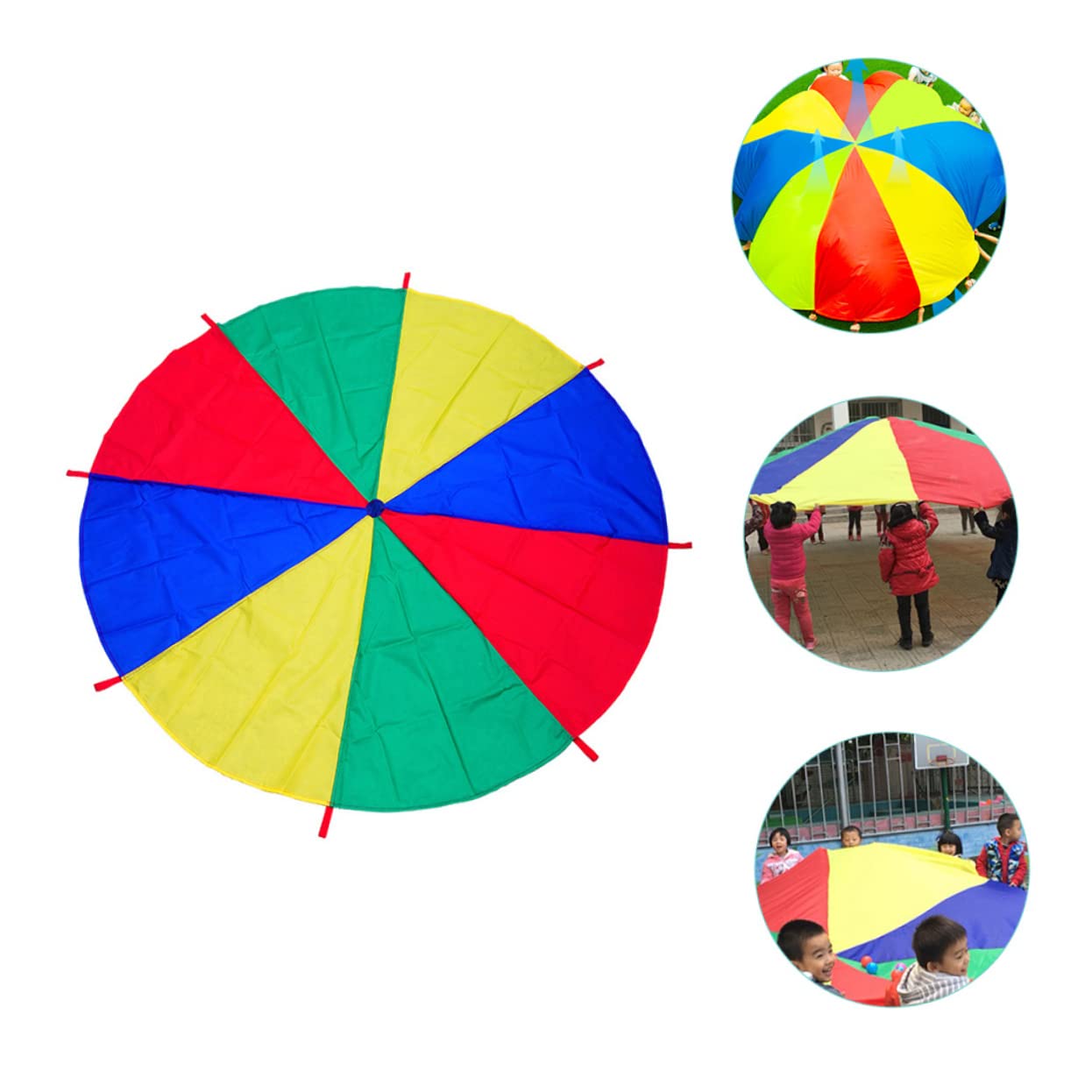 Hemoton Rainbow Parachute for Outdoor Activity Training Equipment for Kindergarten Games Team Building Fun Early Education Playtime