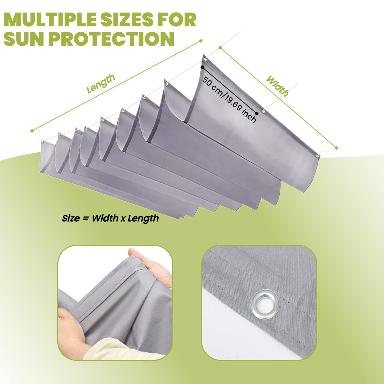 Ausziehbares Sonnensegel, wasserdicht, Polyester, windabweisend, für Terrasse, Hof, Terrasse, Carport, Dunkelgrau, 1,2 x 11 m (B x L)