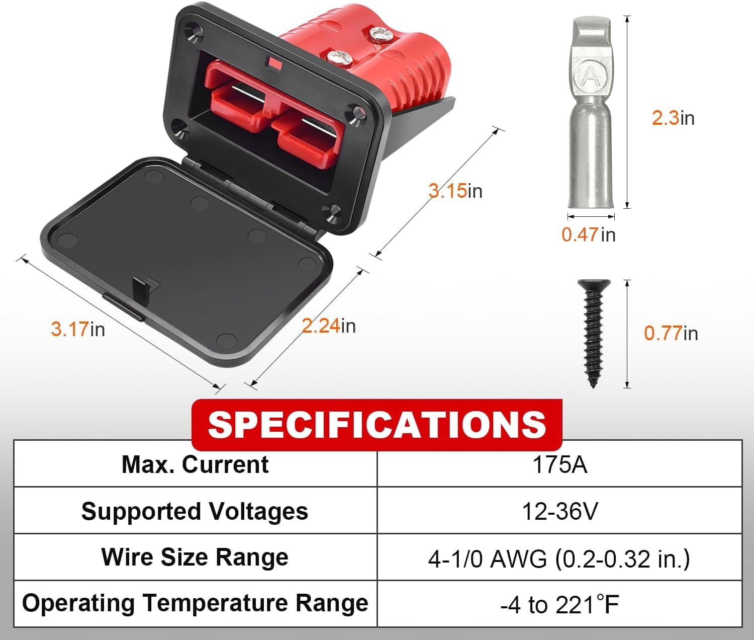 Anderson 175A Grey Connector With 35mm Terminals - Quick Cable Connect & Disconnect - View #12