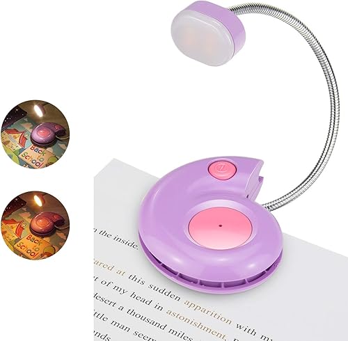 LUXSWAY Luz de lectura recargable para niños, luz de lectura LED para libros en la cama, luz ámbar con magnética, luz de libro con clip con cuello