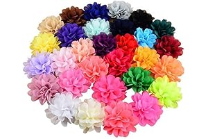 Fodattm 30PCS Chiffon Fabric Flowers DIY Kit
