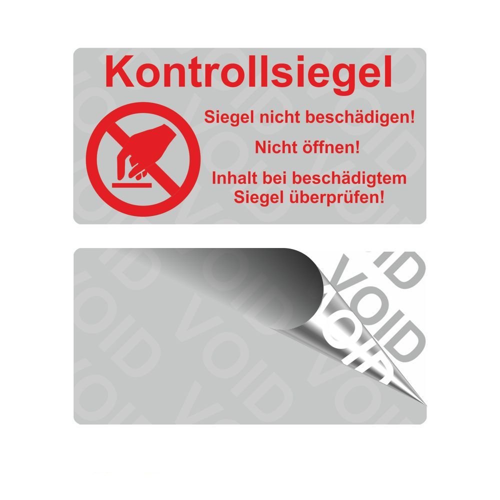 MBS-FIRE Kontrollsiegel – 50 Stück, Gelb, Selbstklebend, 2,2x1,8 Cm, Mit Öffnungszerstörung