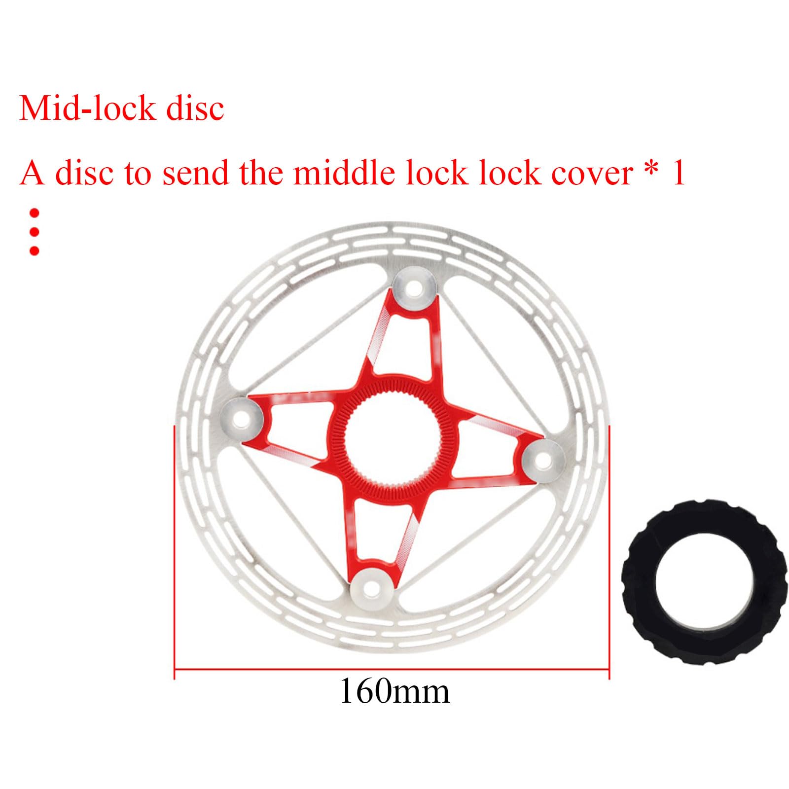 Rotore freno a disco for bicicletta in acciaio inossidabile da 160 mm - Disco freno flottante leggero for sistemi Center Lock, 1 pz